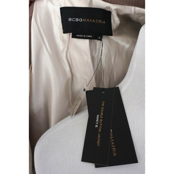 BCBG Max Azria Brown Pinstripe 2 Button Blazer S - Picture 7 of 8